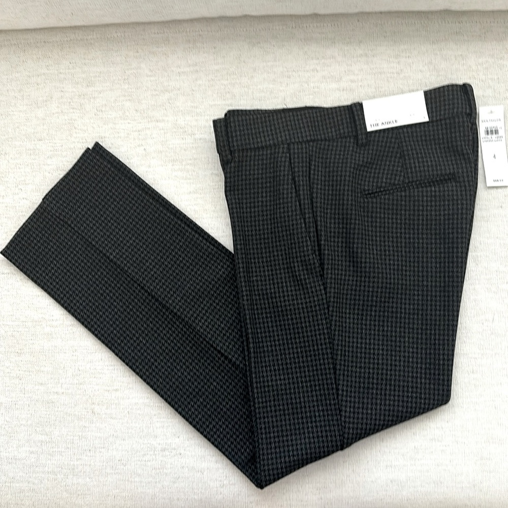 Ann Taylor Black Houndstooth Ankle Pants